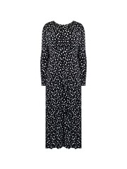 Live Unlimited Black Curve Mono Spot Print Jersey Empire Seam Midi Dress - Image 7 of 7