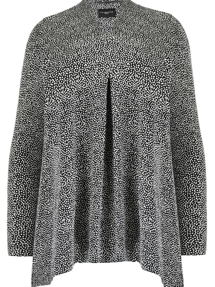 Live Unlimited Curve Mono Dash Print Jersey Pleat Front Top - Bild 4 von 4