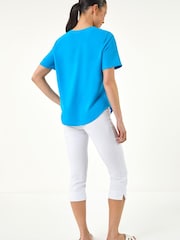 Roman Blue Button Through Blouse - Image 3 of 5