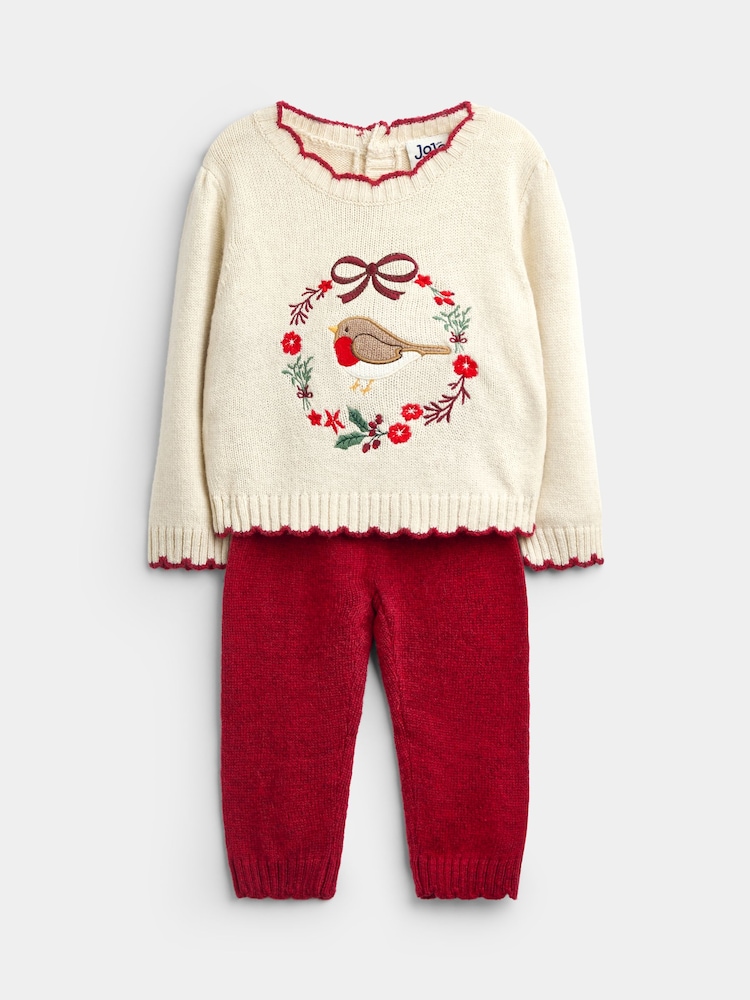 JoJo Maman Bébé Christmas Wreath Knitted Set - Imaginea 1 din 7