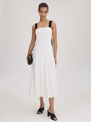 Florere Pleated Strappy Midi Dress - Image 1 of 6