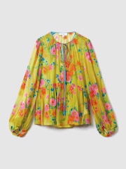 Florere Printed Tie Neck Blouse - Image 2 of 6