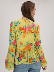 Florere Printed Tie Neck Blouse - Image 5 of 6