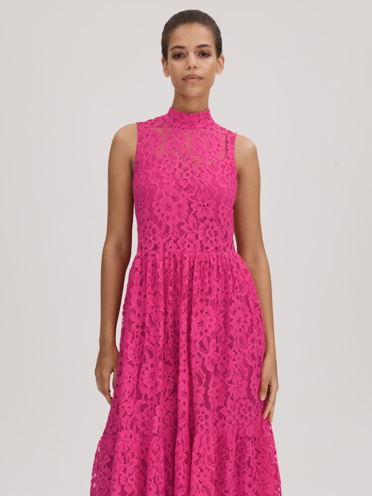 Florere Lace Tie Back Midi Dress - Image 3 of 6