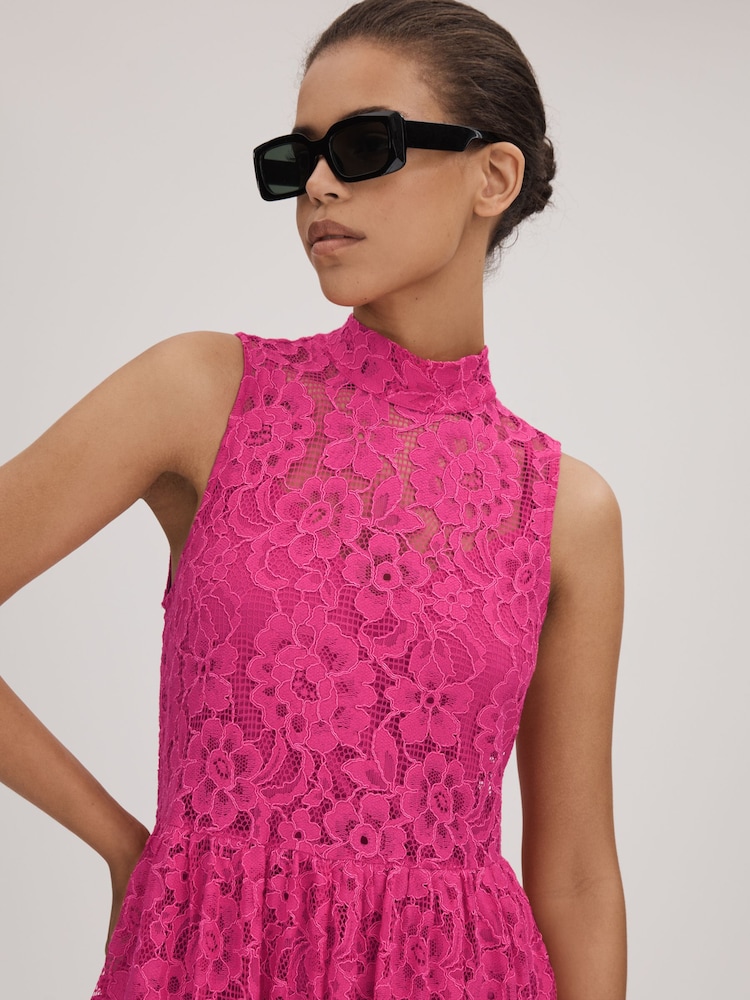 Florere Lace Tie Back Midi Dress - Image 4 of 6