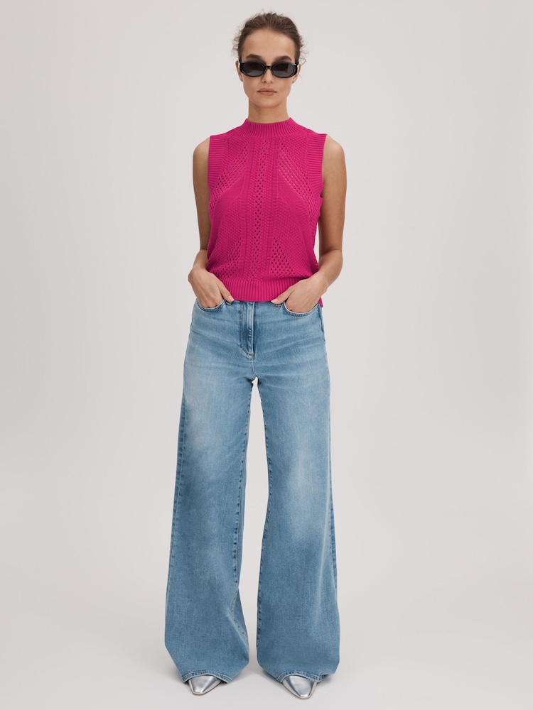 Florere Crochet Crew Neck Vest - Image 1 of 5
