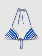 Reiss Tilly gestreepte halterbikinitop - Image 2 of 6