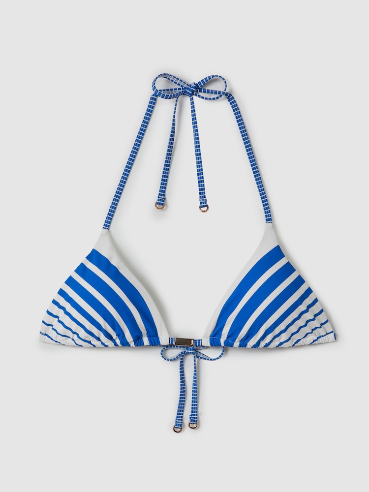 Reiss Tilly gestreepte halterbikinitop - Image 2 of 6