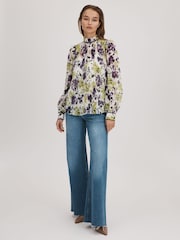 Florere Printed Pleated Blouse - Image 3 of 8