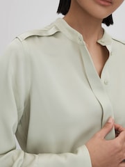 Reiss Sage Emilia Satin Detachable Scarf Shirt - Image 3 of 7