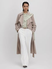 Reiss Sage Emilia Satin Detachable Scarf Shirt - Image 5 of 7