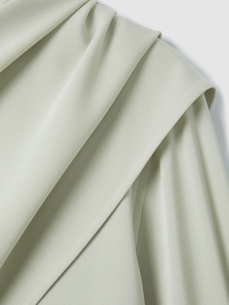 Reiss Sage Emilia Satin Detachable Scarf Shirt - Image 7 of 7