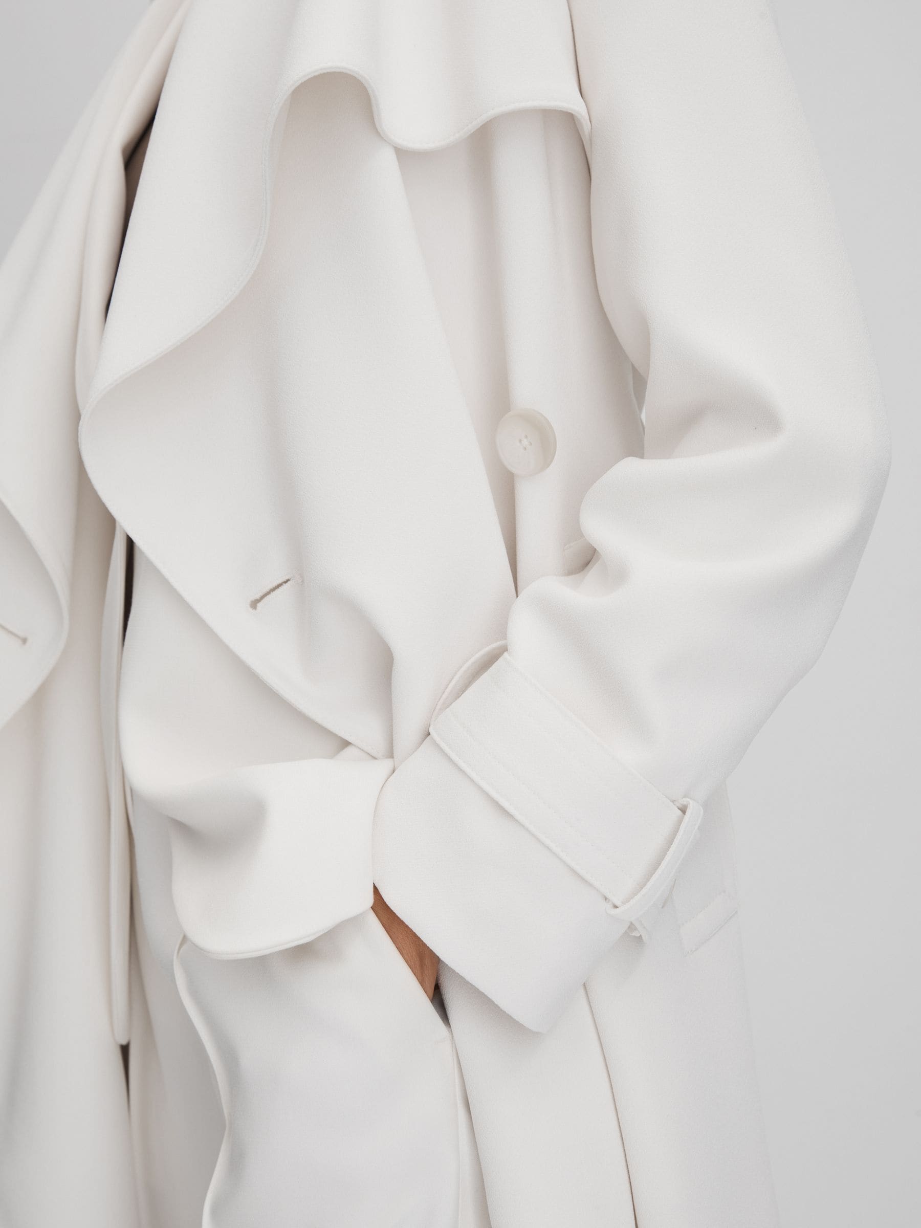 White belted trench coat discount