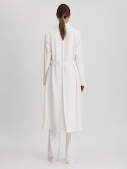 Reiss White Etta Double Breasted Belted Trench Coat - Image 5 of 7