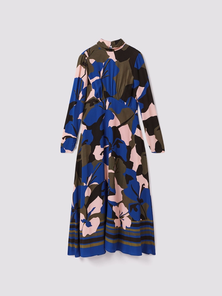 Bedruckt Midi kleid „Florere“ mit Reißverschluss bündchen - Bild 2 von 7 Bedruckt Midi kleid „Florere“ mit Reißverschluss bündchen - Bild 2 von 7
