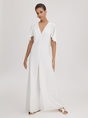 Florere Cape Wide Leg Jumpsuit - Image 1 of 7