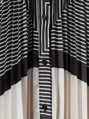 Reiss Black/White Bay Printed Pleated Mini Dress - Image 6 of 6