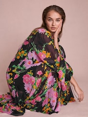 Florere Sheer Asymmetric Midi Dress - Image 4 of 7