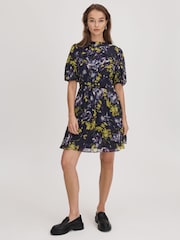 Florere Printed Puff Sleeve Mini Dress - Image 1 of 6