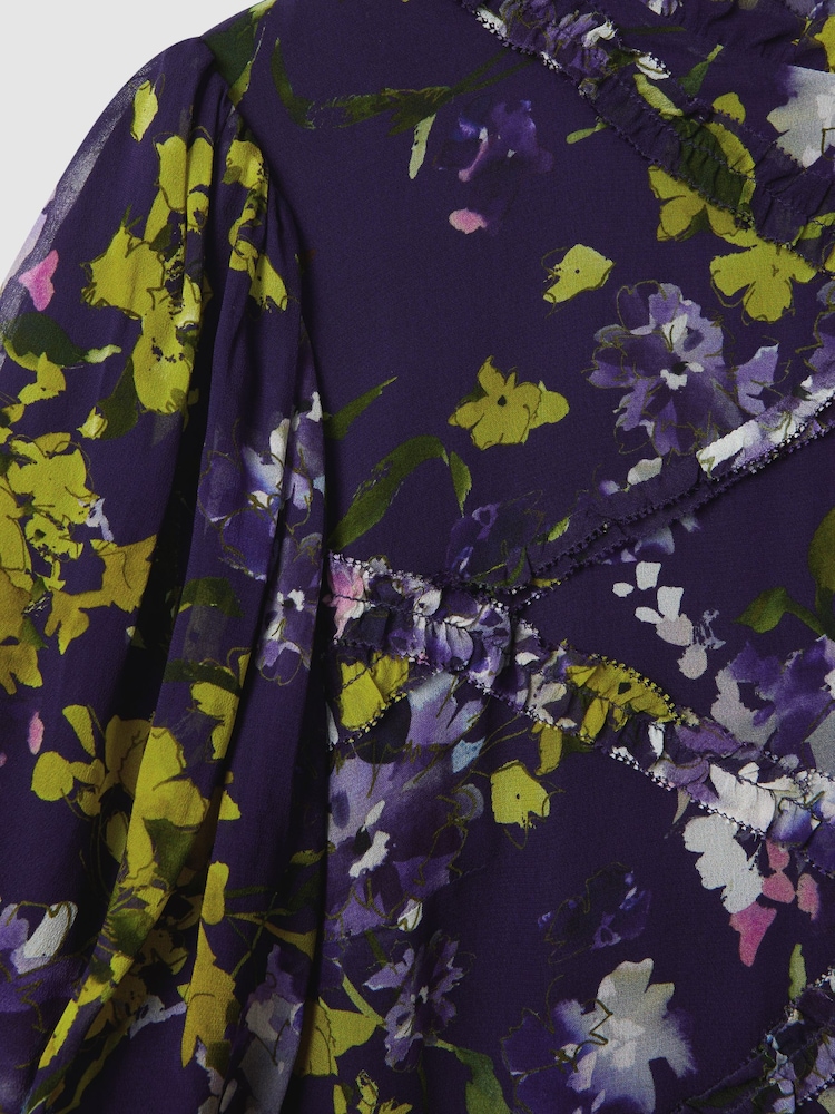 Florere Printed Puff Sleeve Mini Dress - Image 6 of 6