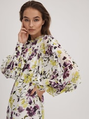 Florere Printed Blouson Sleeve Mini Dress - Image 5 of 6