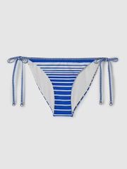 Reiss Blue Stripe Tilly Striped Side Tie Bikini Bottoms - Image 2 of 6