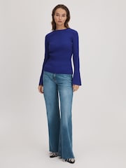 Florere Ribbed Fluted Cuff Jumper - Image 3 of 6