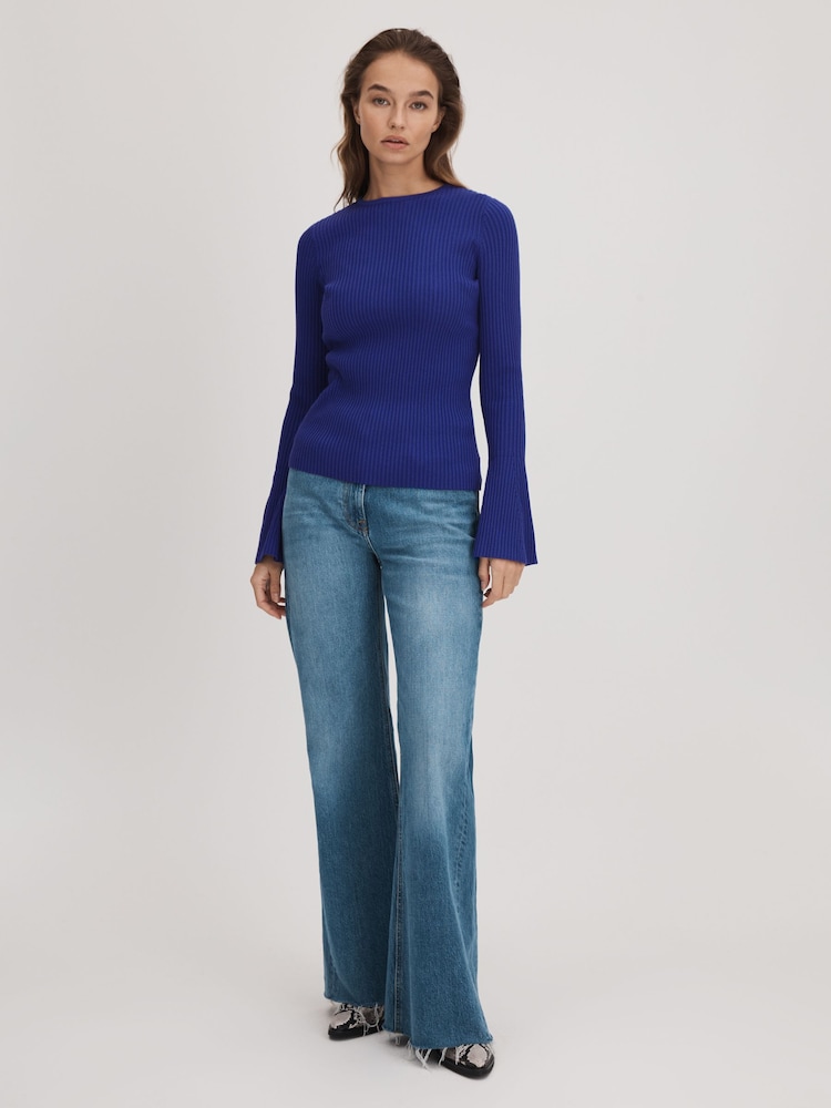Florere Ribbed Fluted Cuff Jumper - Image 3 of 6