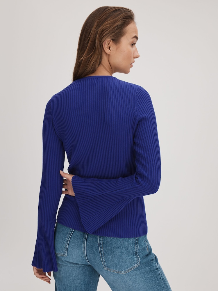 Florere Ribbed Fluted Cuff Jumper - Image 5 of 6