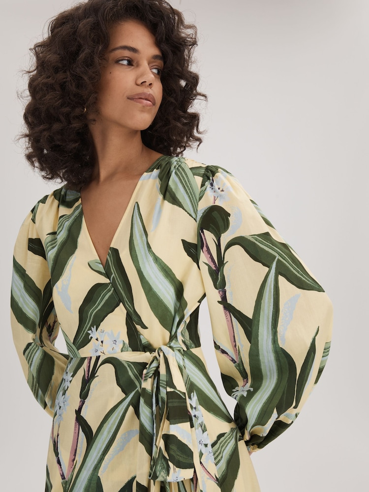 Florere Printed Wrap Midi Dress - Image 3 of 5