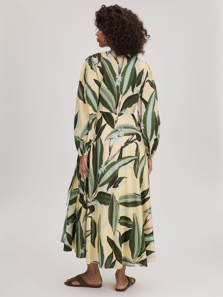 Florere Printed Wrap Midi Dress - Image 4 of 5