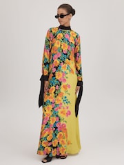 Florere Printed Tie Cuff Maxi Dress - Image 1 of 8