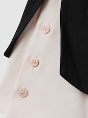 Reiss Black/Nude Nila Contrasting Button-Through Shirt - Image 6 of 6