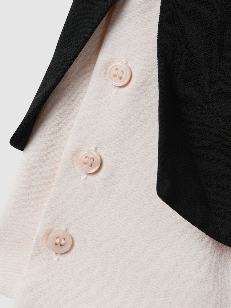 Reiss Black/Nude Nila Contrasting Button-Through Shirt - Image 6 of 6
