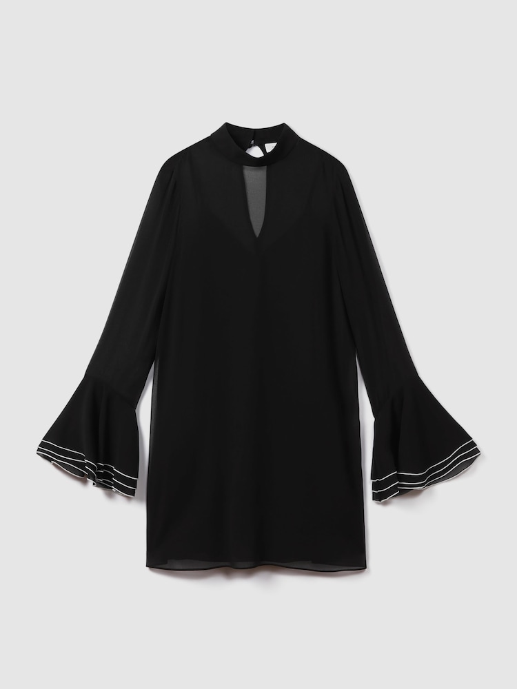 Florere Sheer Fluted Cuff Mini Dress - Image 2 of 6