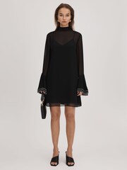 Florere Sheer Fluted Cuff Mini Dress - Image 3 of 6