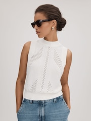 Florere Crochet Crew Neck Vest - Image 1 of 5