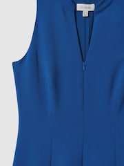 Florere Bright Blue Zip Front Midi Dress - Image 6 of 6