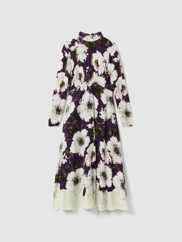 Florere Printed Zip Cuff Midi Dress - Image 2 of 7