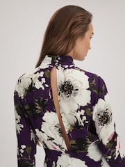 Florere Printed Zip Cuff Midi Dress - Image 5 of 7