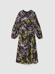 Florere Printed Blouson Sleeve Midi Dress - Image 2 of 7