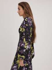 Florere Printed Blouson Sleeve Midi Dress - Image 5 of 7
