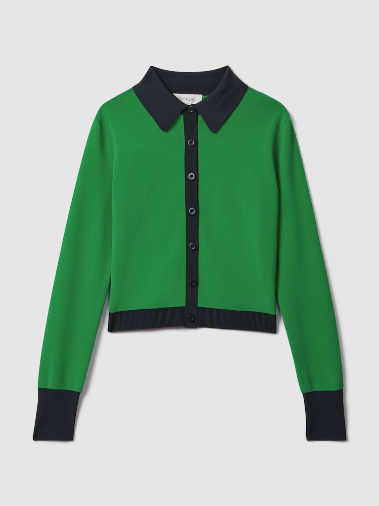 Florere Fitted Contrast Trim Cardigan - Image 2 of 6