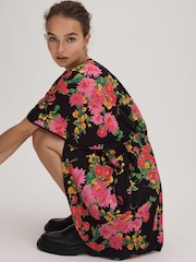 Florere Printed Cape Sleeve Mini Dress - Image 3 of 6