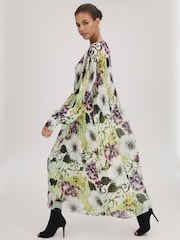 Florere Printed Blouson Sleeve Midi Dress - Image 1 of 6