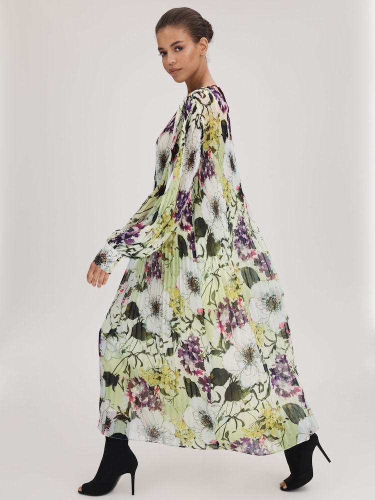 Florere Printed Blouson Sleeve Midi Dress - Image 1 of 6