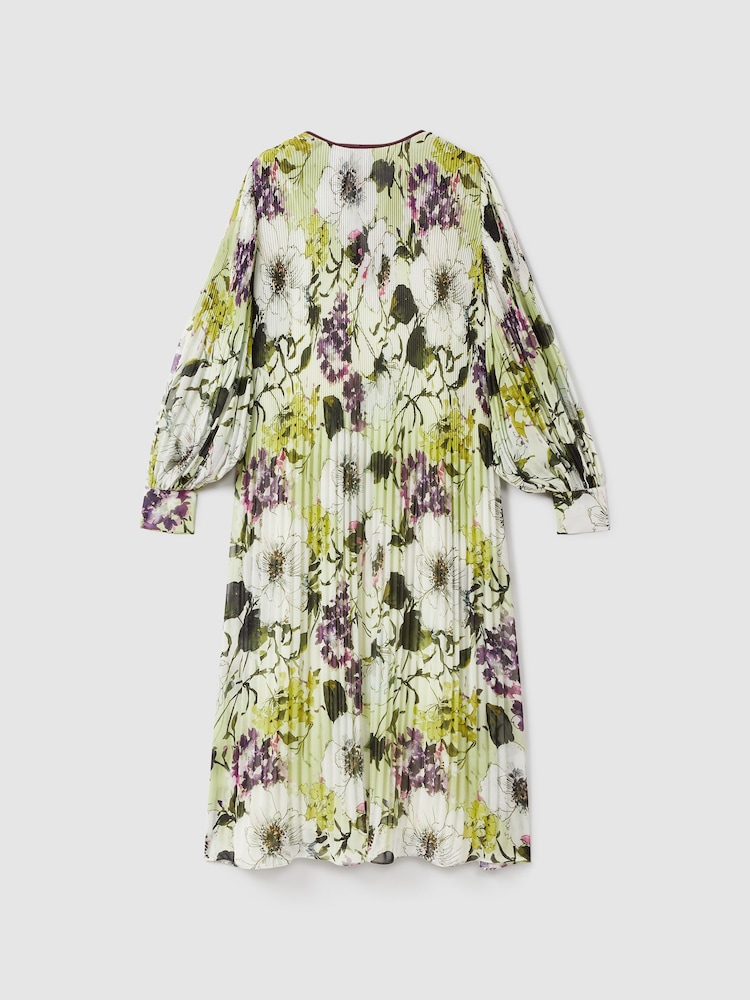 Florere Printed Blouson Sleeve Midi Dress - Image 2 of 6
