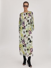 Florere Printed Blouson Sleeve Midi Dress - Image 3 of 6