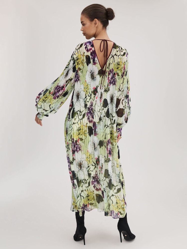 Florere Printed Blouson Sleeve Midi Dress - Image 5 of 6