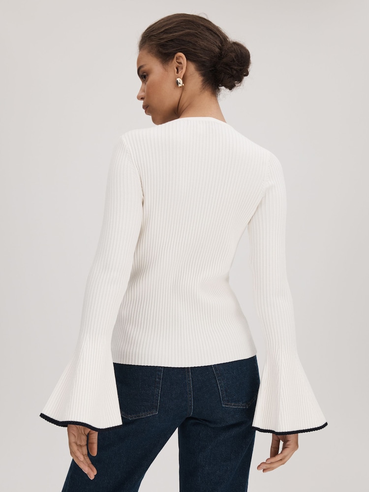 Florere Ribbed Fluted Cuff Jumper - Image 5 of 6